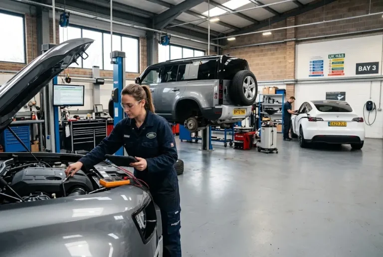 Auto services in the UK at a modern automotive workshop