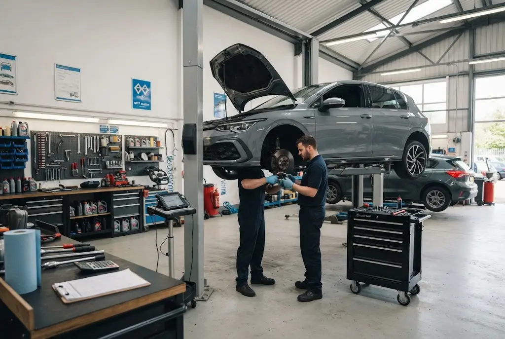 Car service cost at a UK automotive service garage