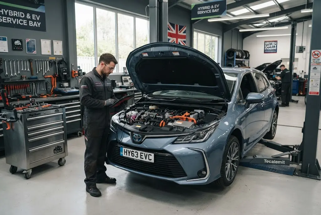 Hybrid services at a UK automotive workshop